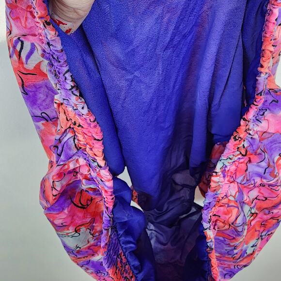 Vtg 90s Pro Spirit Abstract Running Shorts Size XL 28" Pink Purple Lined Retro - Picture 3 of 6